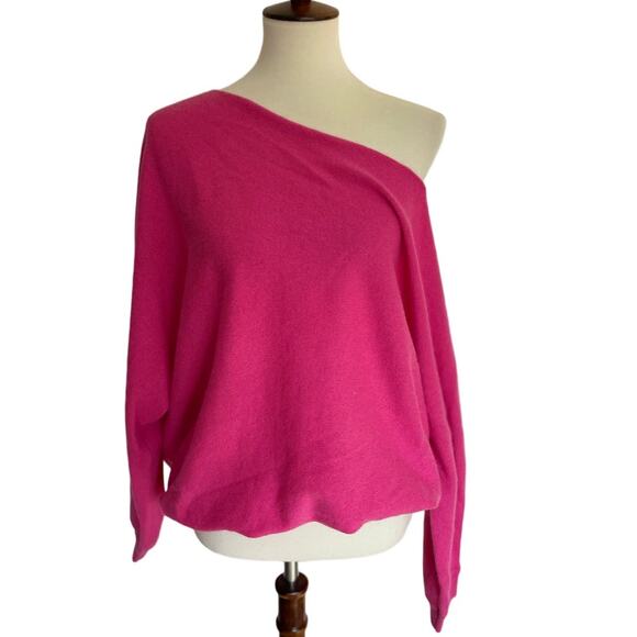 Minnie Rose Plus Size Cashmere Off the Shoulder Sweater - Picture 2 of 5